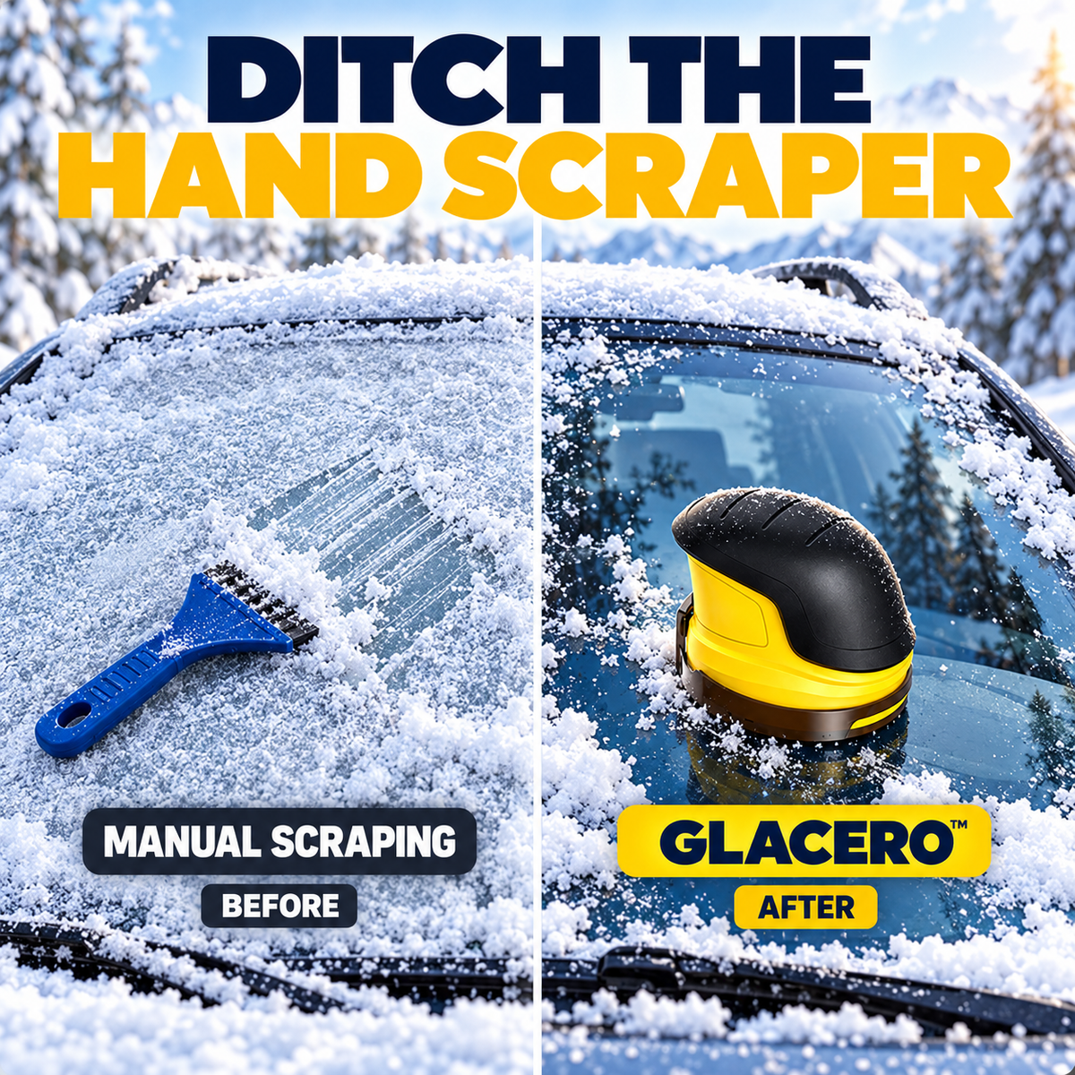 Ditch the hand scraper: manual scraping before vs Glacero after
